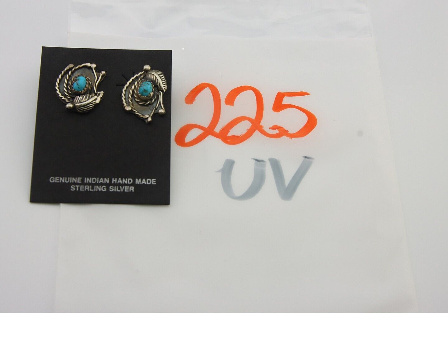 Navajo Earrings 925 Silver Natural Turquoise Artist Signed M CSC C.80's