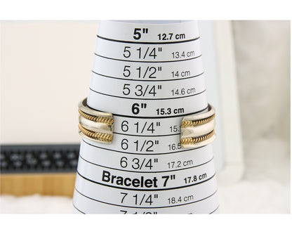 Navajo Bracelet 925 Silver & 12k Yellow Gold Filled Signed TAHE C.80's