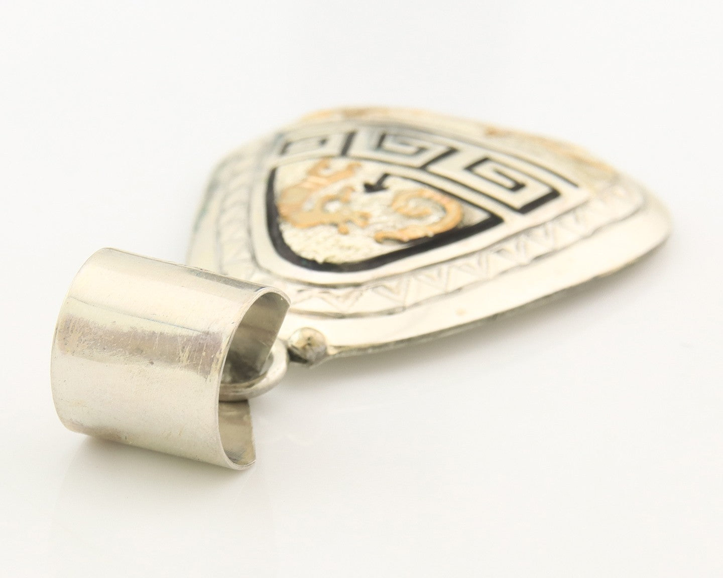 Navajo Kokopelli Pendant Sterling Silver & Gold Authentic Traditional Signed A