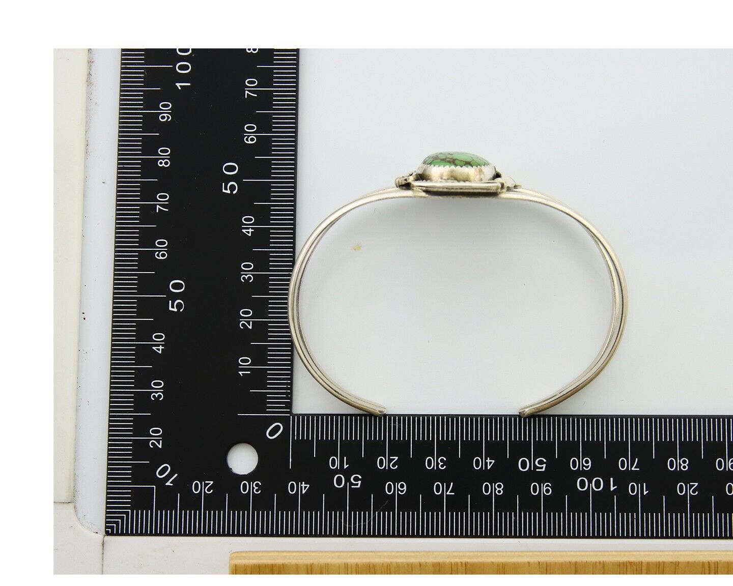 Navajo Cuff Bracelet 925 Silver Turquoise Artist Signed C Davis C.80's