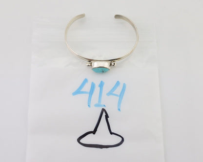 Navajo Cuff Bracelet 925 Silver Natural Blue Turquoise Native American C.80's