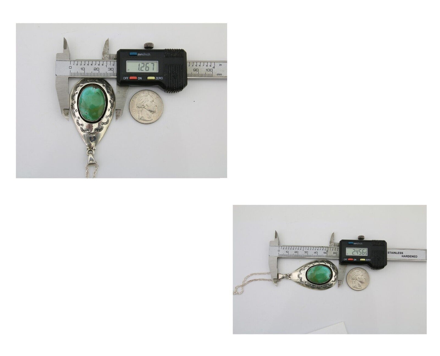 Navajo Royston Turquoise Necklace 925 Silver Artist Signed MC C.80's