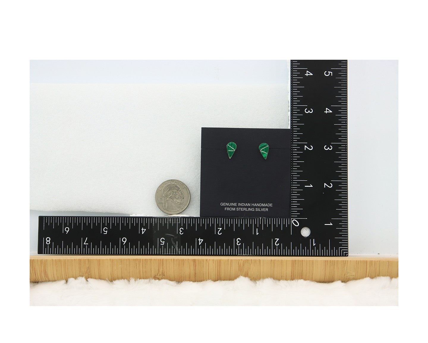 Navajo Earrings Sterling Silver Inlaid Natural Malachite Vintage Handmade