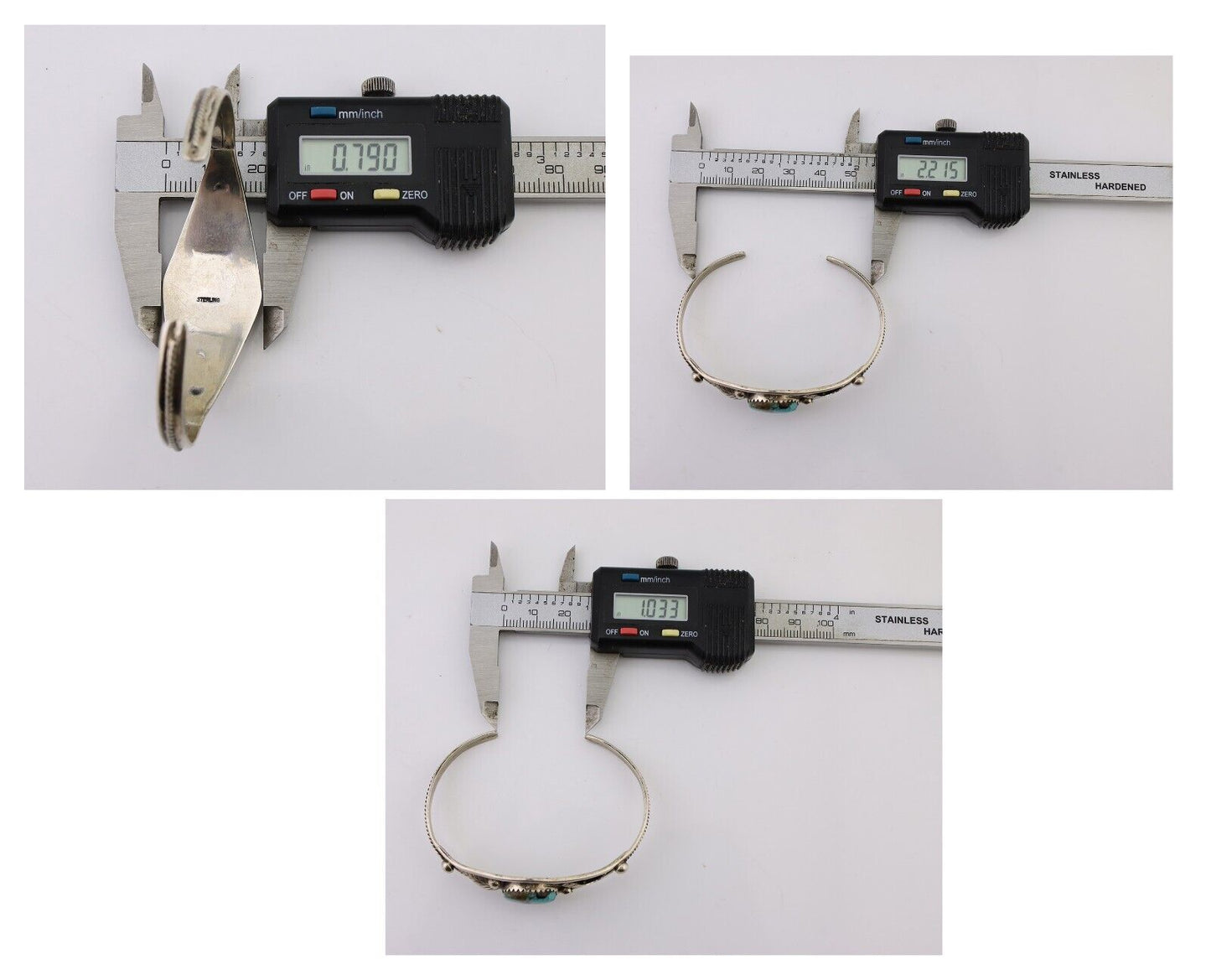 Navajo Handmade Bracelet 925 Silver Arizona Turquoise Native American C.80's