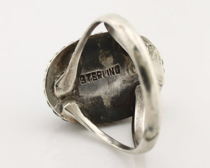 Navajo Ring 925 Silver Kingman Turquoise Native American Artist C.80's