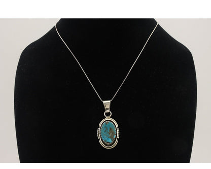 Navajo Necklace 925 Silver Turquoise Native American Artist C.80's