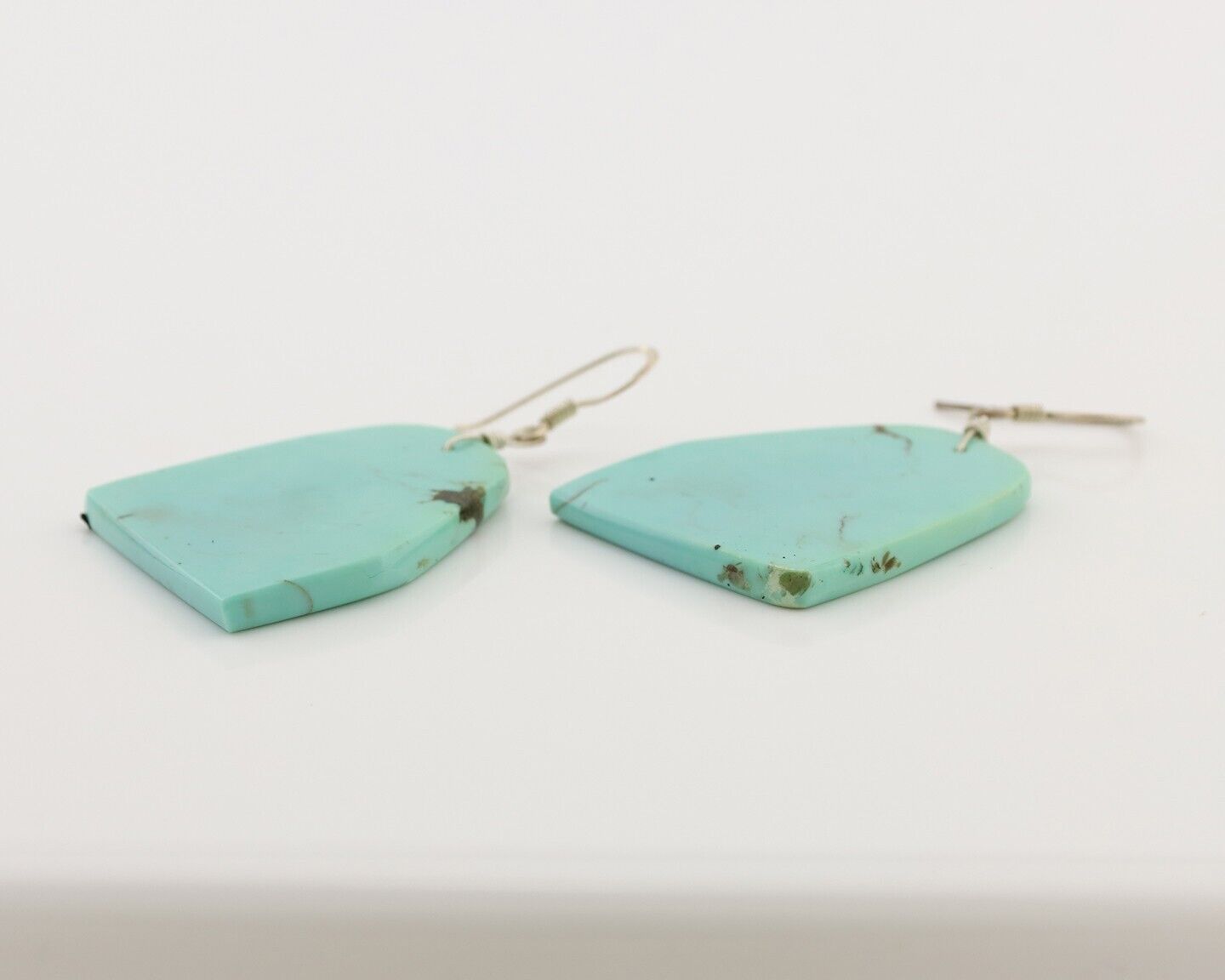 Santo Domingo Earrings 925 Silver Natural Turquoise Native Artist C.80's