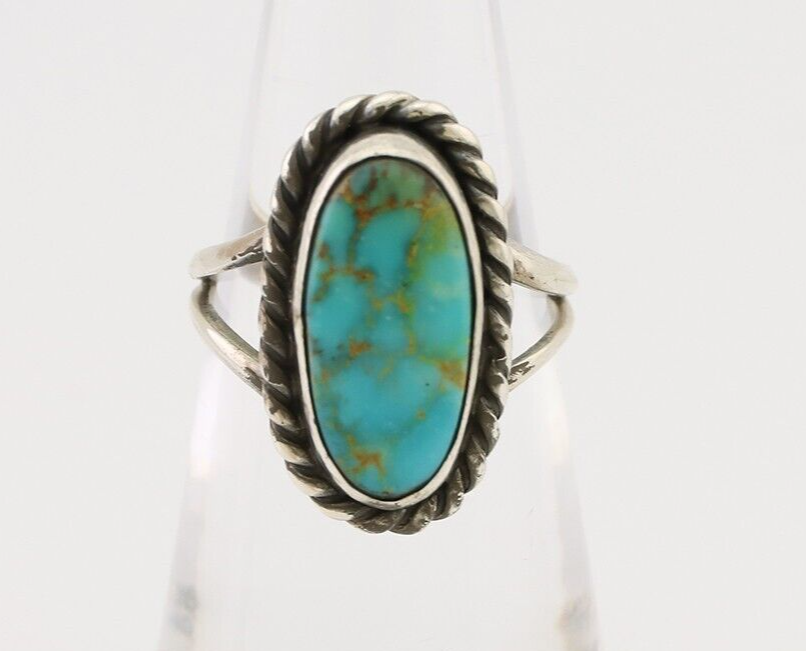 Navajo Handmade Ring 925 Silver Turquoise Native American Artist C.80's