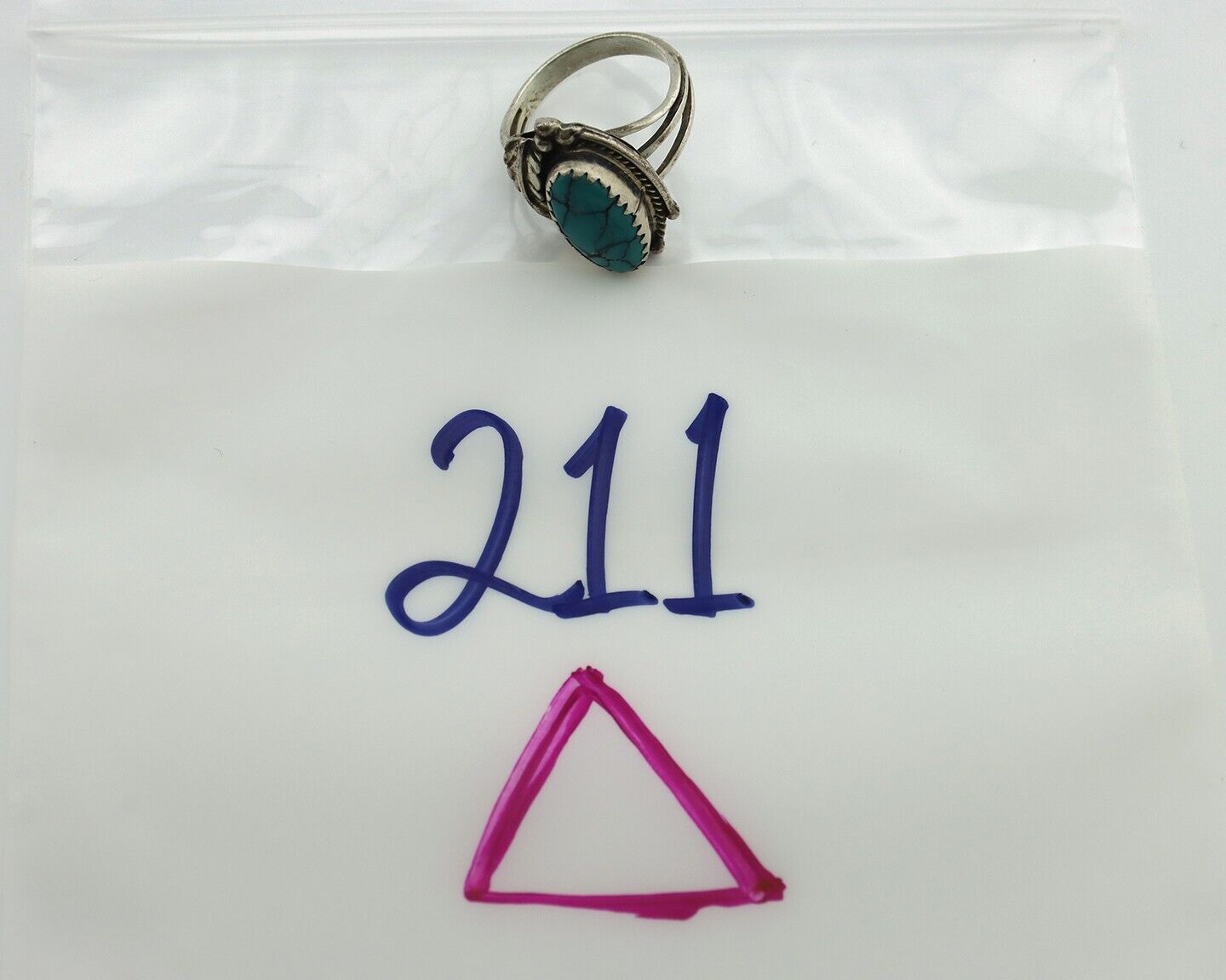 Navajo Ring 925 Silver Spiderweb Turquoise Artist Signed Prairie Fire C.80's