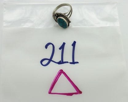 Navajo Ring 925 Silver Spiderweb Turquoise Artist Signed Prairie Fire C.80's