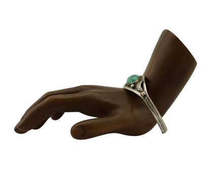 Navajo Bracelet 925 Silver Spiderweb Turquoise Native American Artist C.80's