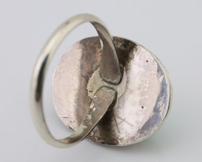 Navajo Ring 925 Silver Natural Turquoise Native American Artist C.80's