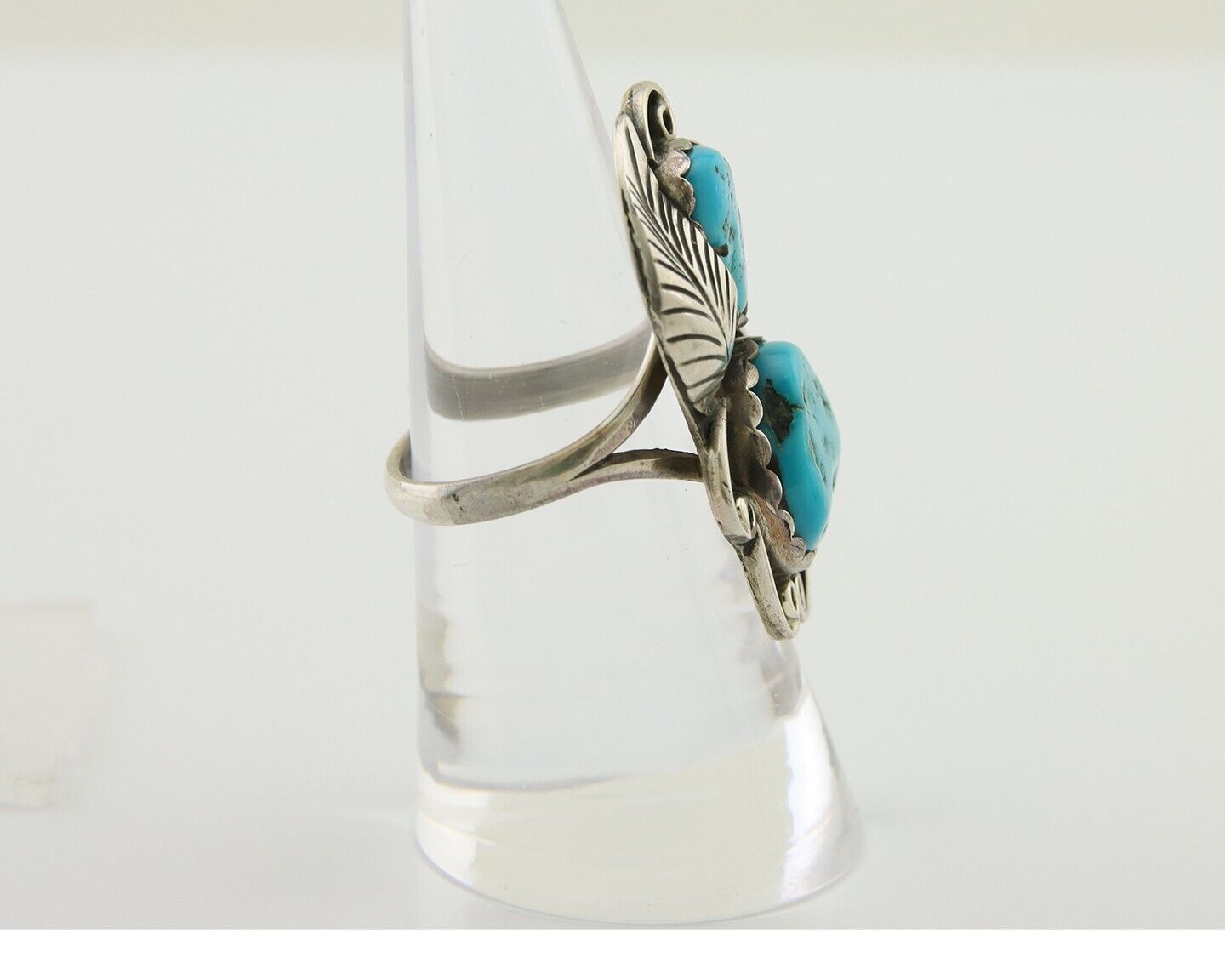 Navajo Ring 925 Silver Turquoise Artist Signed F C.80's
