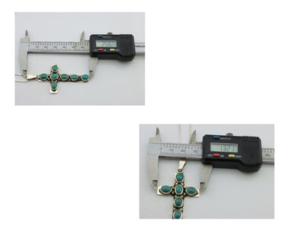 Navajo Necklace 925 Silver Aqua Turquoise Artist Signed C Montoya C.80's