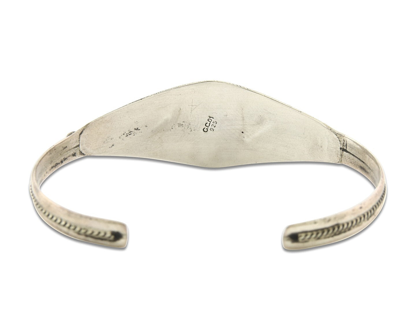 Vintage Navajo Bracelet 925 Silver Opal Handmade Signed GC 01 (The Turtle)