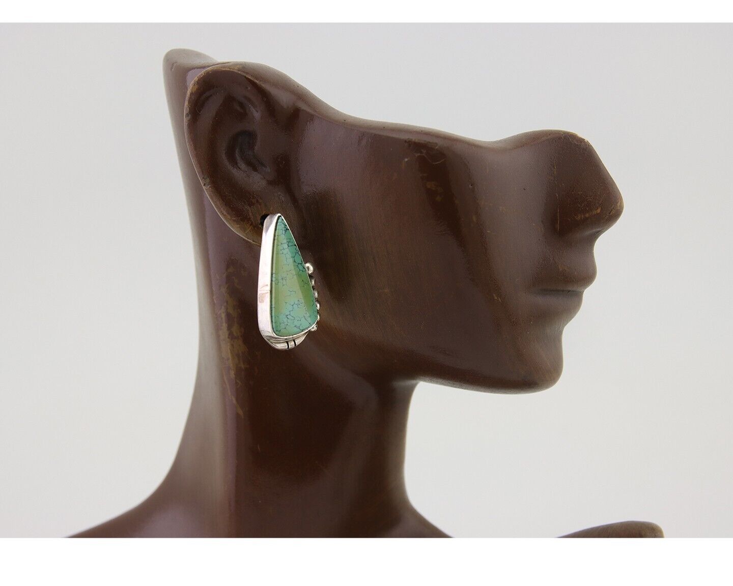 Navajo Dangle Earrings 925 Natural Turquoise Signed Wilson Padilla C.80's