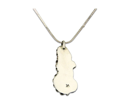 Navajo Necklace 925 Silver Spiderweb Turquoise Artist Signed VK C.80's