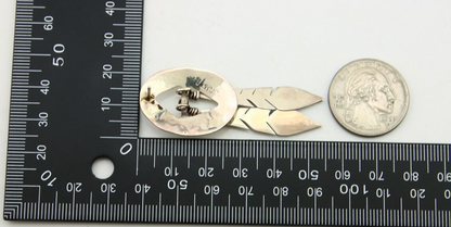 Navajo Feather Earrings 925 Silver Dangle Artist Signed DISHTA C.80's