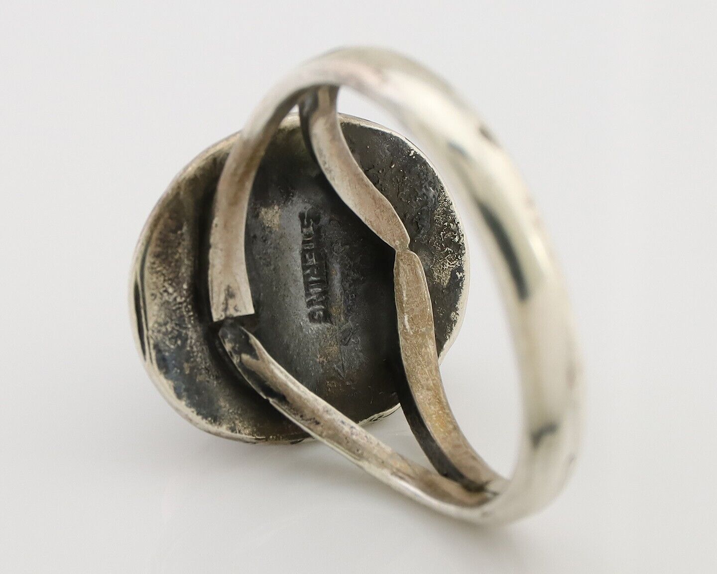 Navajo Ring 925 Silver Kingman Turquoise Native American Artist C.80's