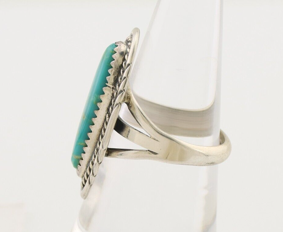 Navajo Ring 925 Silver Blue Turquoise Native Artist Signed M Begay C.80's