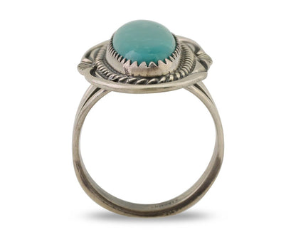 Navajo Ring 925 Silver Blue Turquoise Native Artist Signed M Begay C.80's