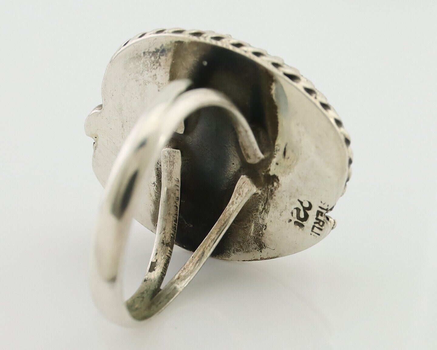 Navajo Ring 925 Silver Green Kingman Turquoise Native American Artist C.80's
