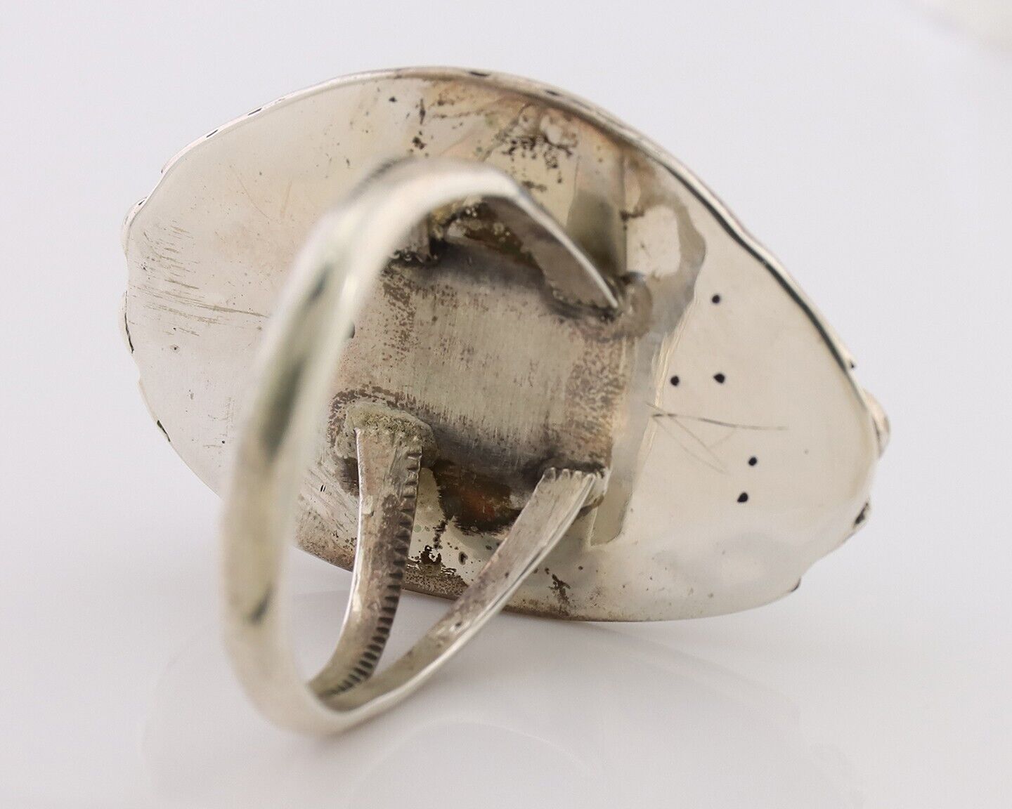 Navajo Ring 925 Silver Gem Blue Turquoise Native American Artist C.80's