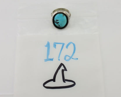 Navajo Ring 925 Silver Arizona Turquoise Signed M Montoya C.80's