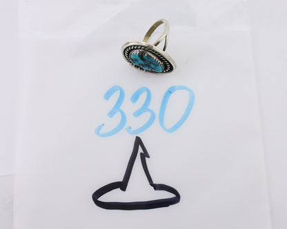 Navajo Ring 925 Silver Blue Nugget Turquoise Native American Artist C.80's