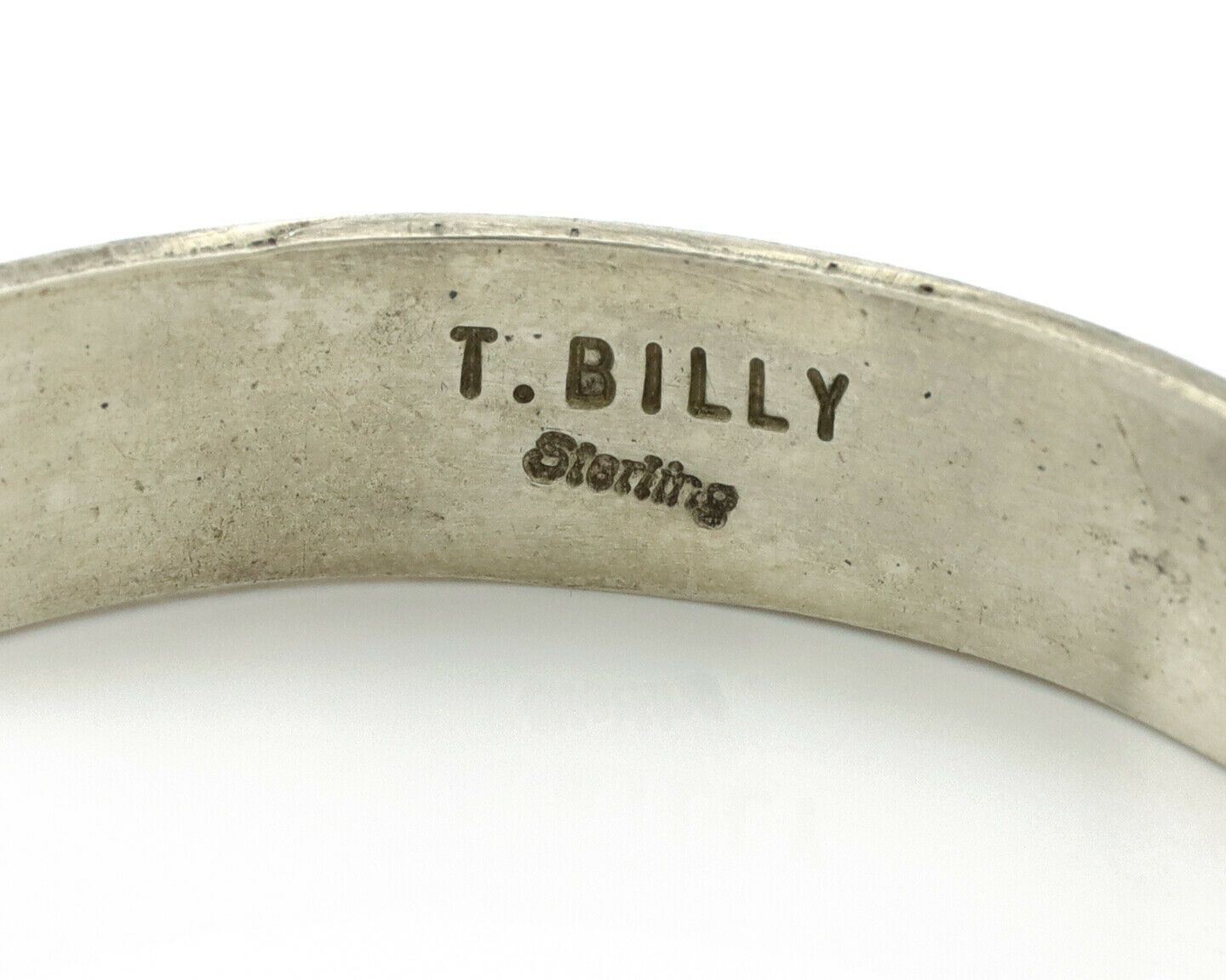 Navajo Bracelet .925 Silver Handmade Overlay Style Signed Tommy Billy Cuff C80s