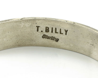 Navajo Bracelet .925 Silver Handmade Overlay Style Signed Tommy Billy Cuff C80s