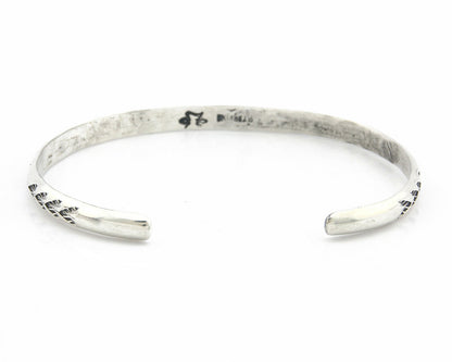 Navajo Bracelet .925 Silver Hand Stamped Arrow Head Artist Montoya C.80's