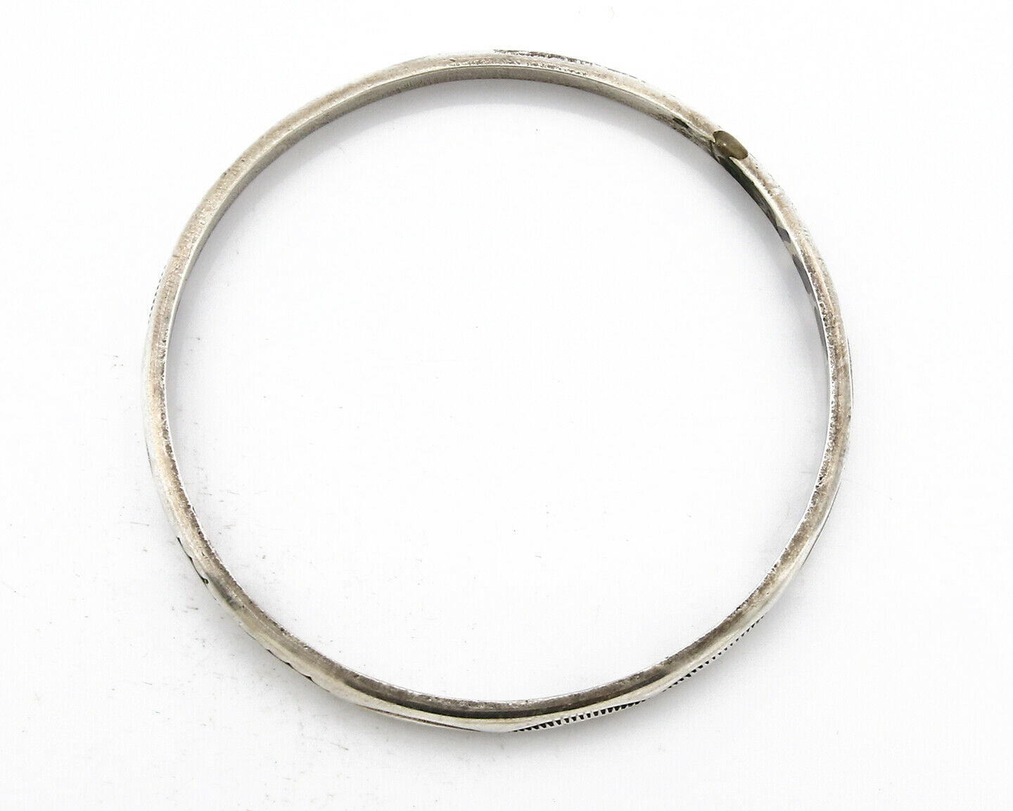 Women's Navajo Bracelet .925 Silver 5.20 mm Wide Hand Stamped Design