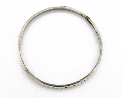 Women's Navajo Bracelet .925 Silver 5.20 mm Wide Hand Stamped Design