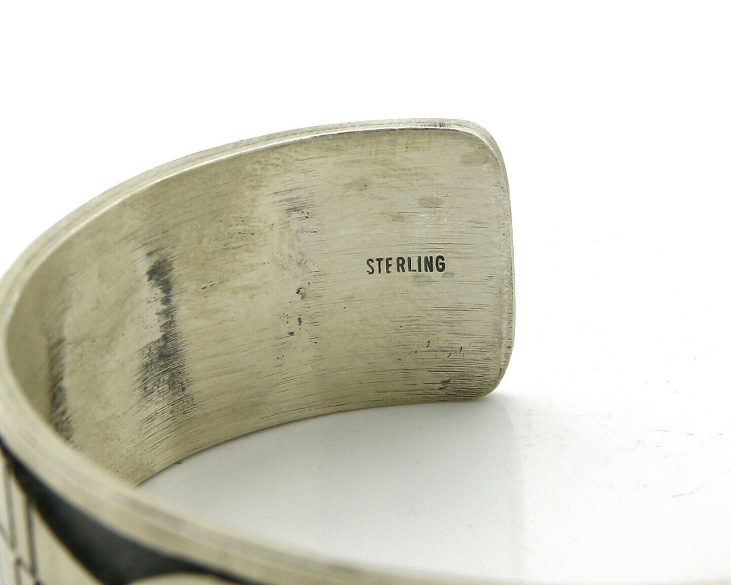 Hopi Bracelet .925 Silver Handmade Kokopelli Corn Sun Overlay Cuff