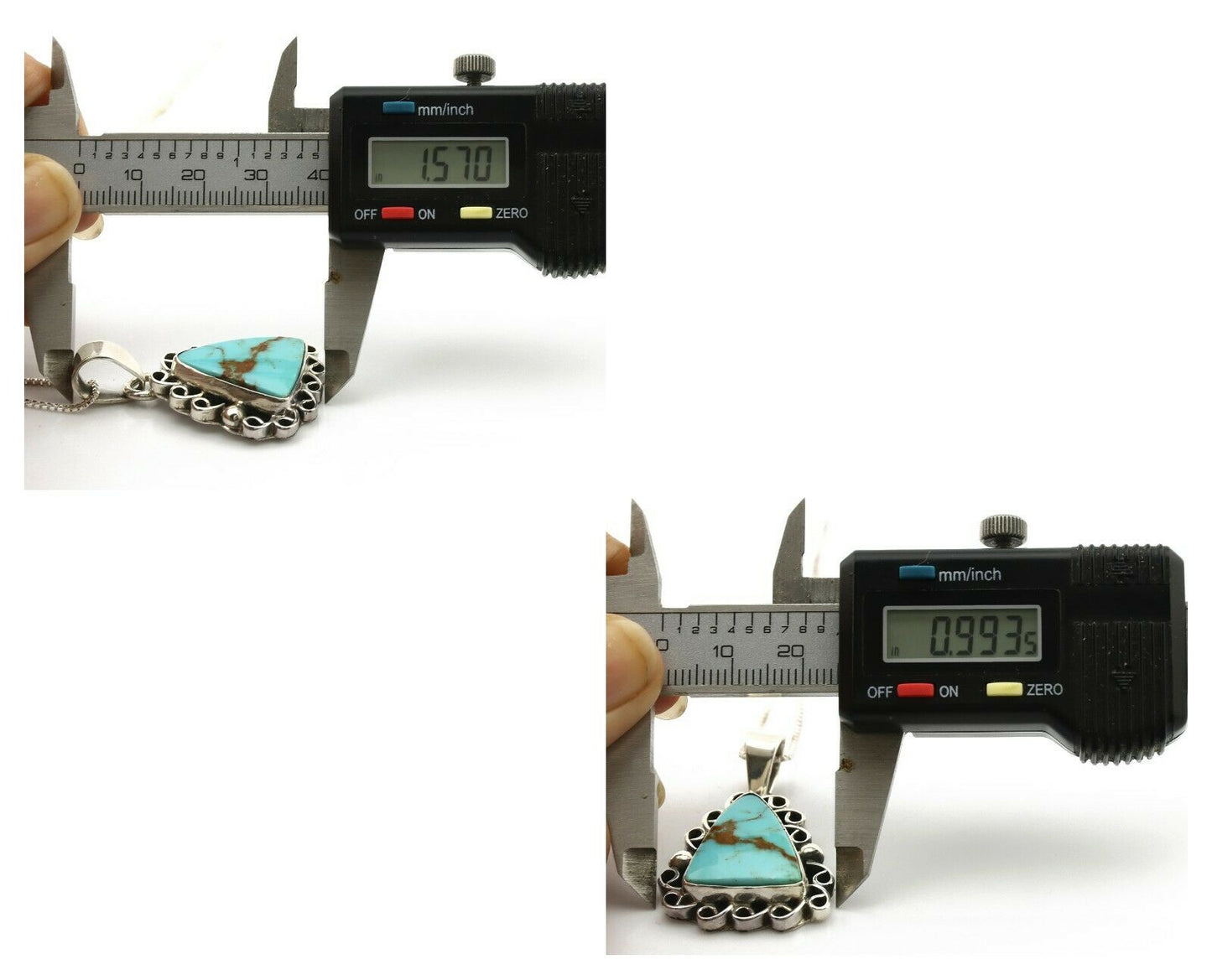 Navajo Pendant .925 Silver Bisbee Turquoise Artist Signed Gecko C.80's