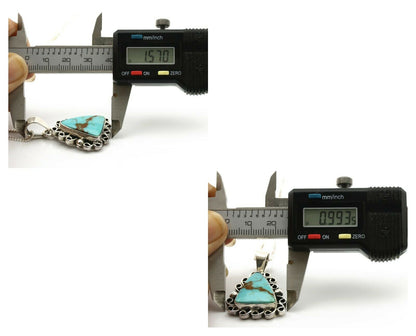 Navajo Pendant .925 Silver Bisbee Turquoise Artist Signed Gecko C.80's