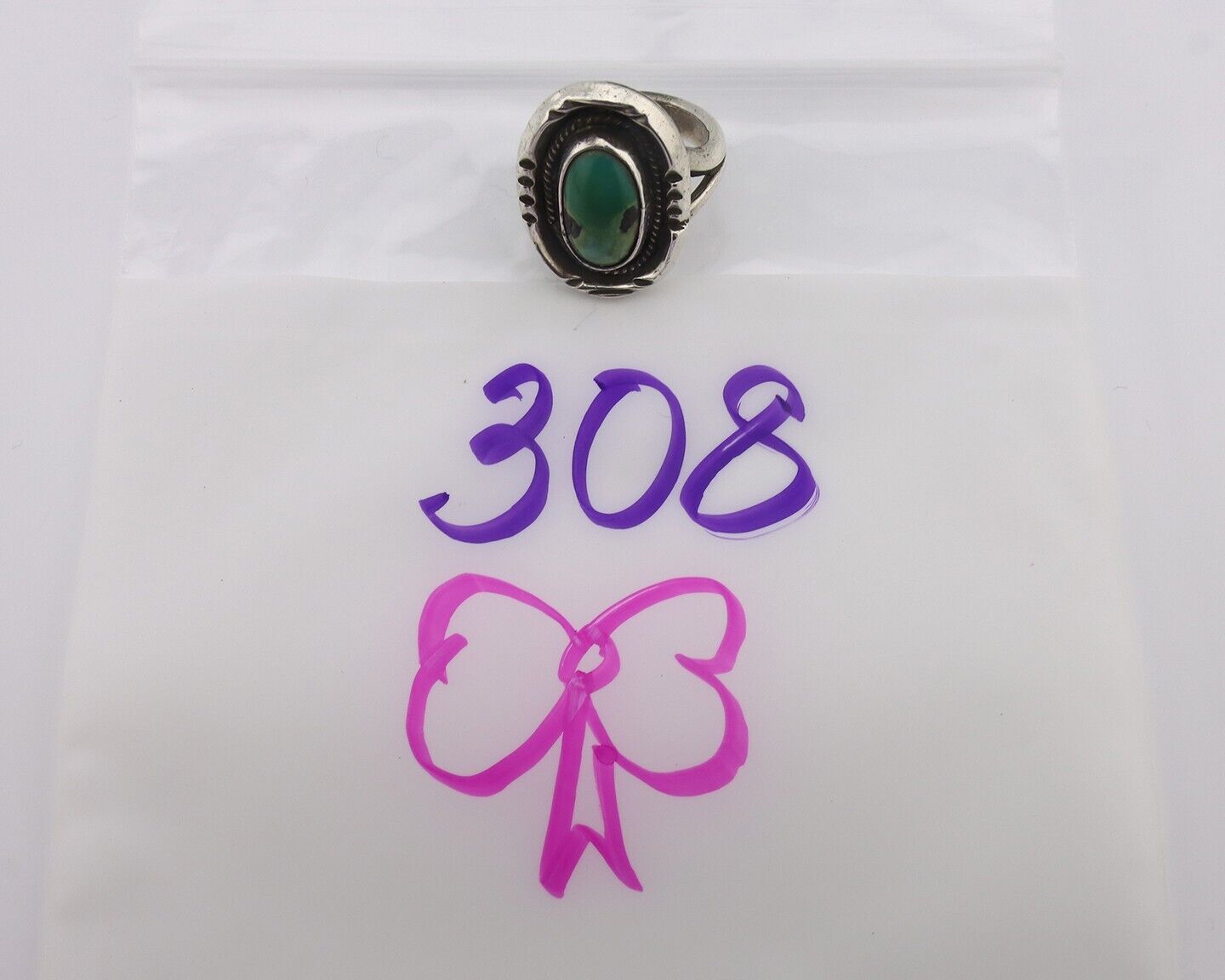 Navajo Handmade Ring 925 Silver Kingman Turquoise Native Artist C.80's
