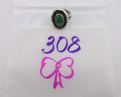 Navajo Handmade Ring 925 Silver Kingman Turquoise Native Artist C.80's