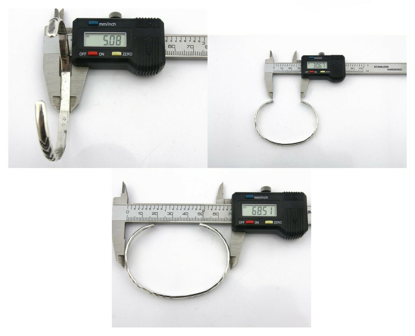 Navajo Bracelet .925 Silver Hand Stamped Arrow Head Artist I Montoya C.80's