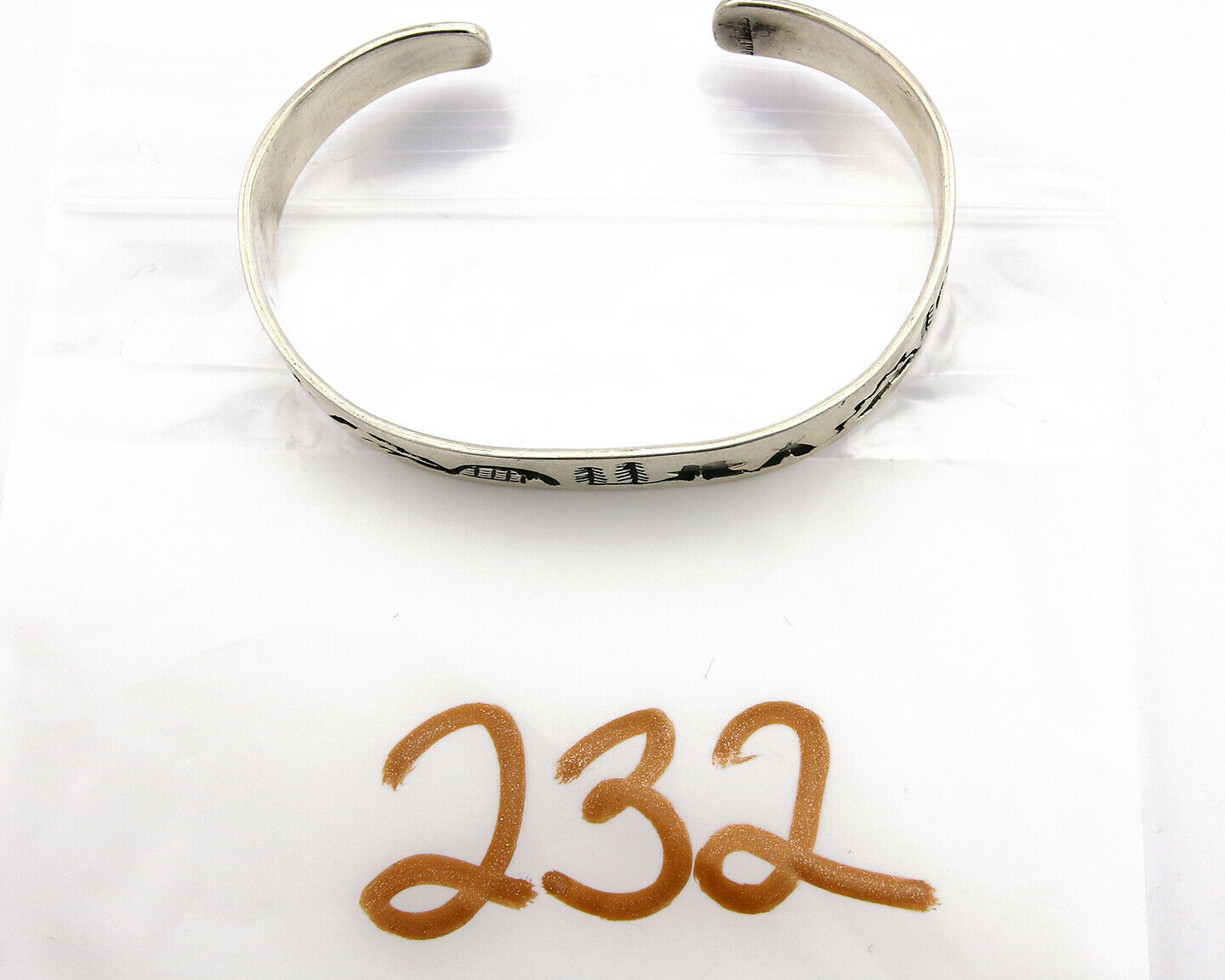 Navajo Bracelet .925 Silver Hand Stamped Artist Native American C.80's