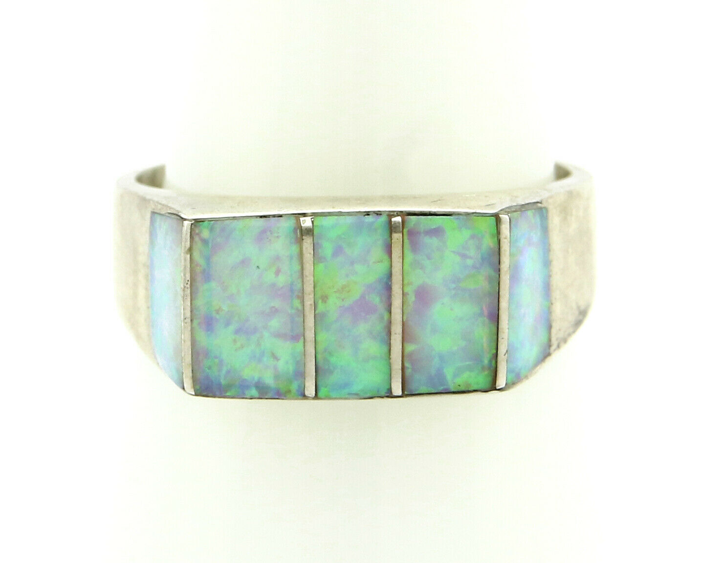 Navajo Ring .925 Silver Opal Artist Native American C.80's
