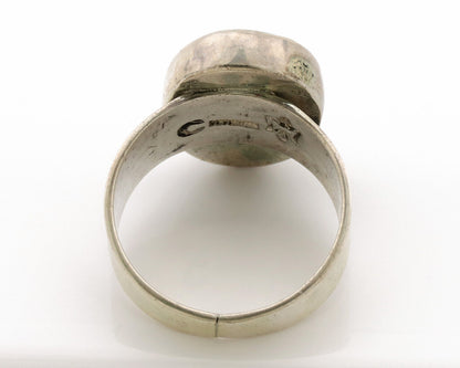Navajo Ring .925 Silver Sleeping Beauty Turquoise Artist Signed C Montoya C.80's