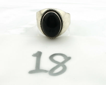 Navajo Ring .925 Silver Handmade Black Onyx Native American Artist C.80's