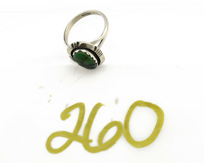 Navajo Ring 925 Silver Spiderweb Turquoise Handmade Native American Artist C80s