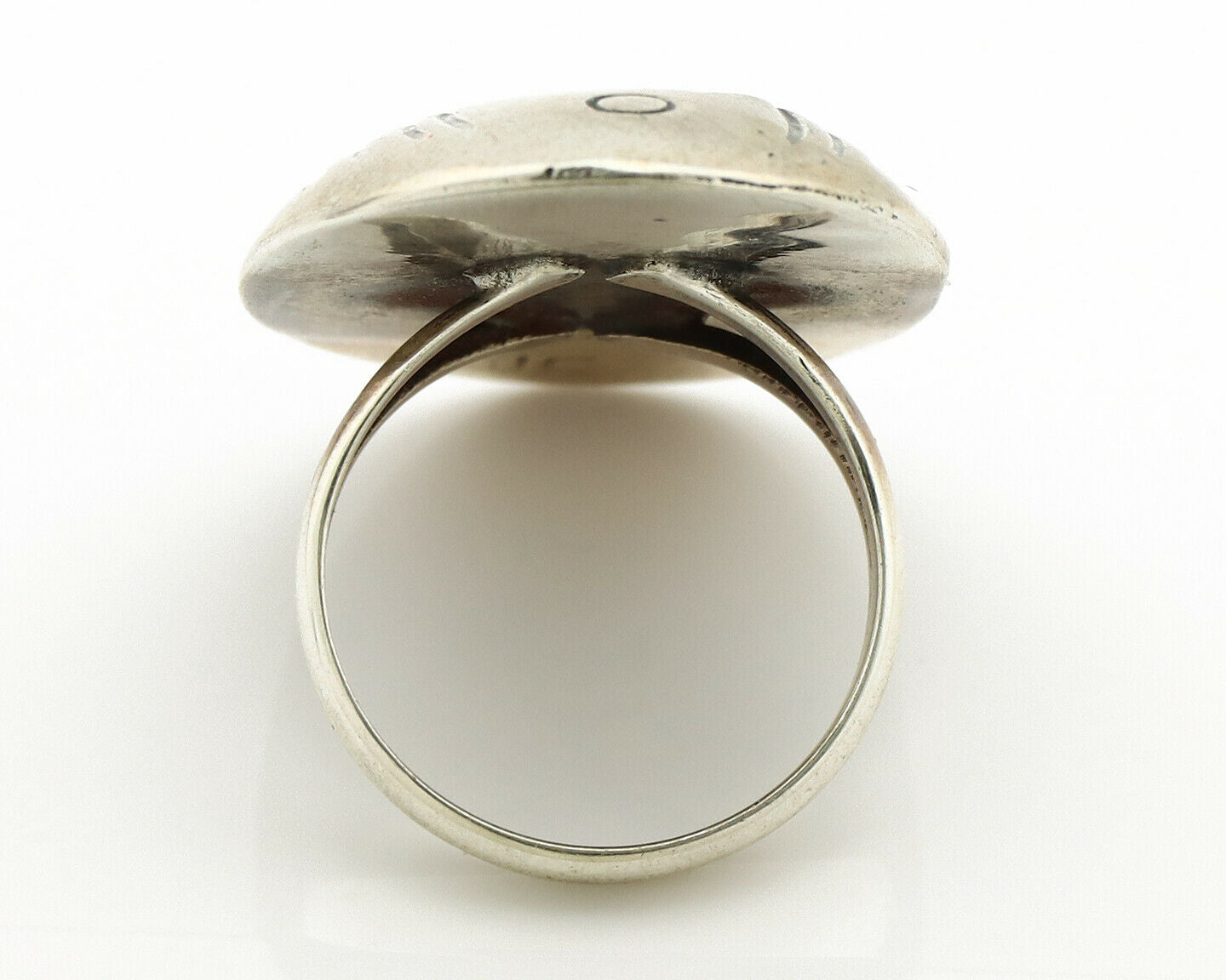 Navajo Handmade Ring .925 Silver Blue Turquoise Artist Signed WC C.1980's