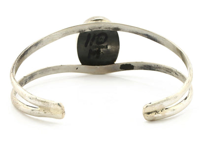 Navajo Bracelet .925 Silver Natural Black Onyx Artist Signed Montoya C.1980's