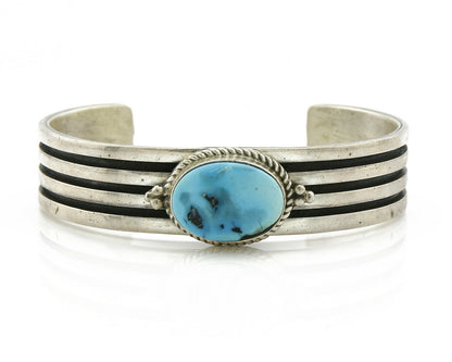 Navajo Bracelet .925 Silver Kingman Turquoise Artist Native American Circa 80's