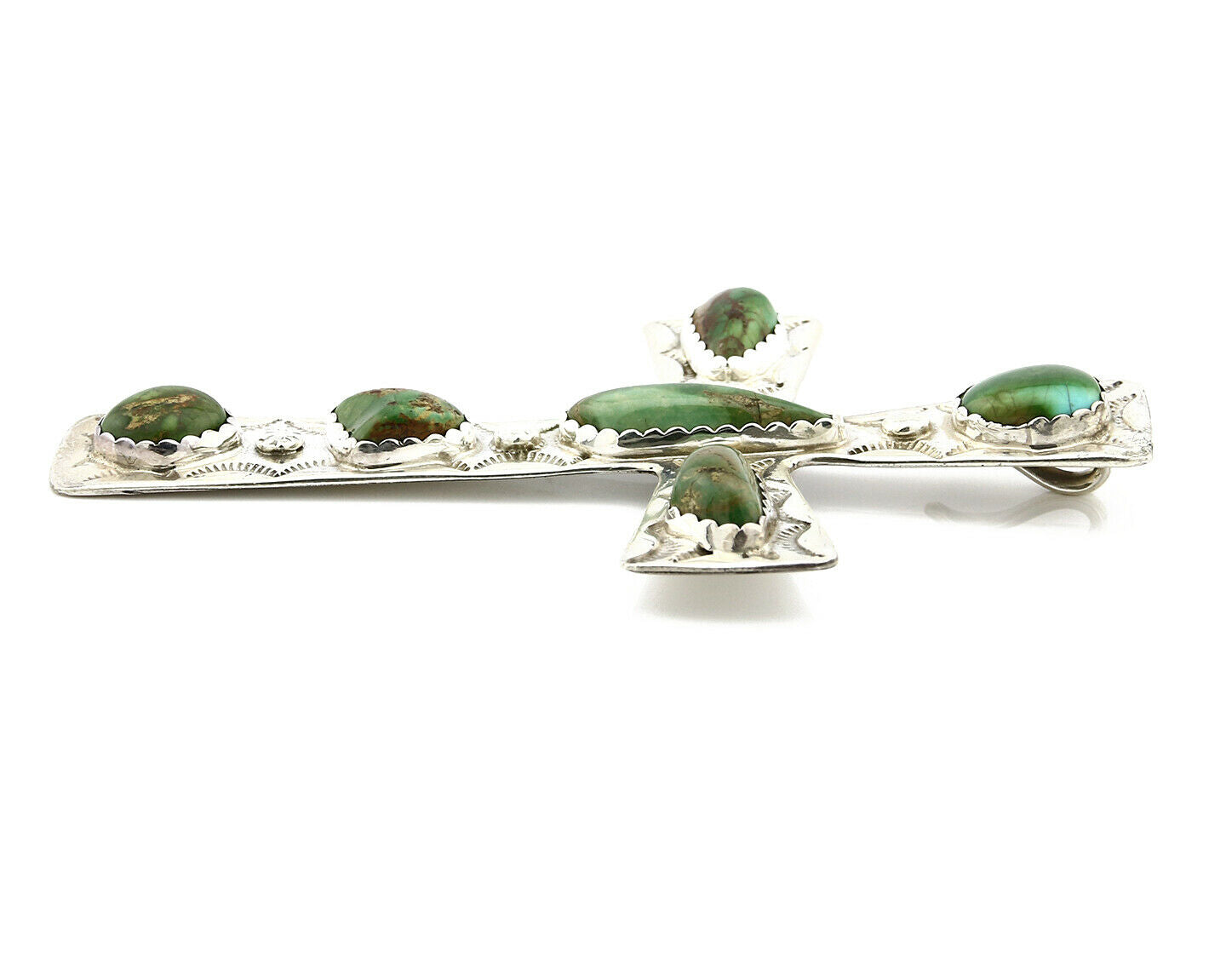 Navajo Royston Turquoise Pendant .925 Silver Artist CE Circa 90's