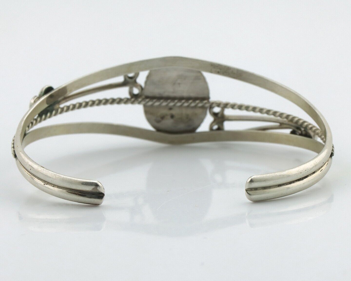 Navajo Bracelet 925 Silver Natural Blue Turquoise Native American Artist C.80's